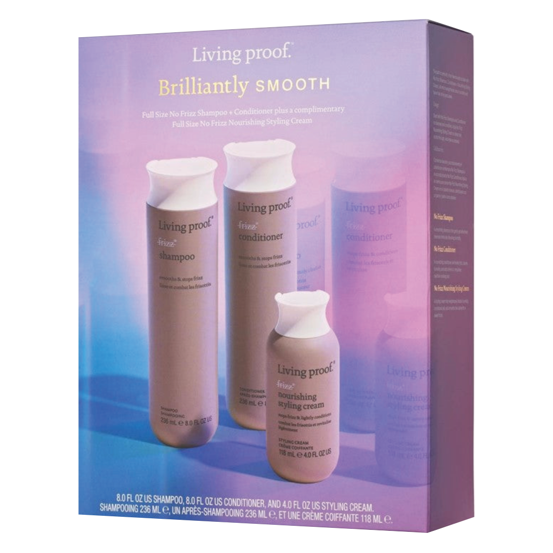 Set No Frizz Brilliantly Smooth - Shampoo, acondicionador y crema de peinado