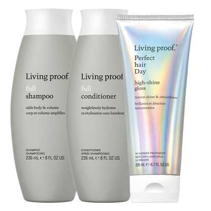 Set Full Shampoo, Acondicionador y high-shine gloss